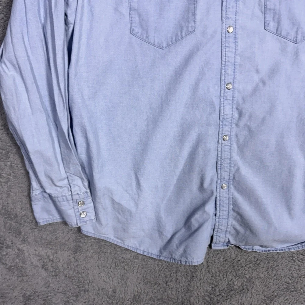 Levis Shirt Mens XXL 2XL Denim Pearl Snap Cowboy Western Barstow Light Wash